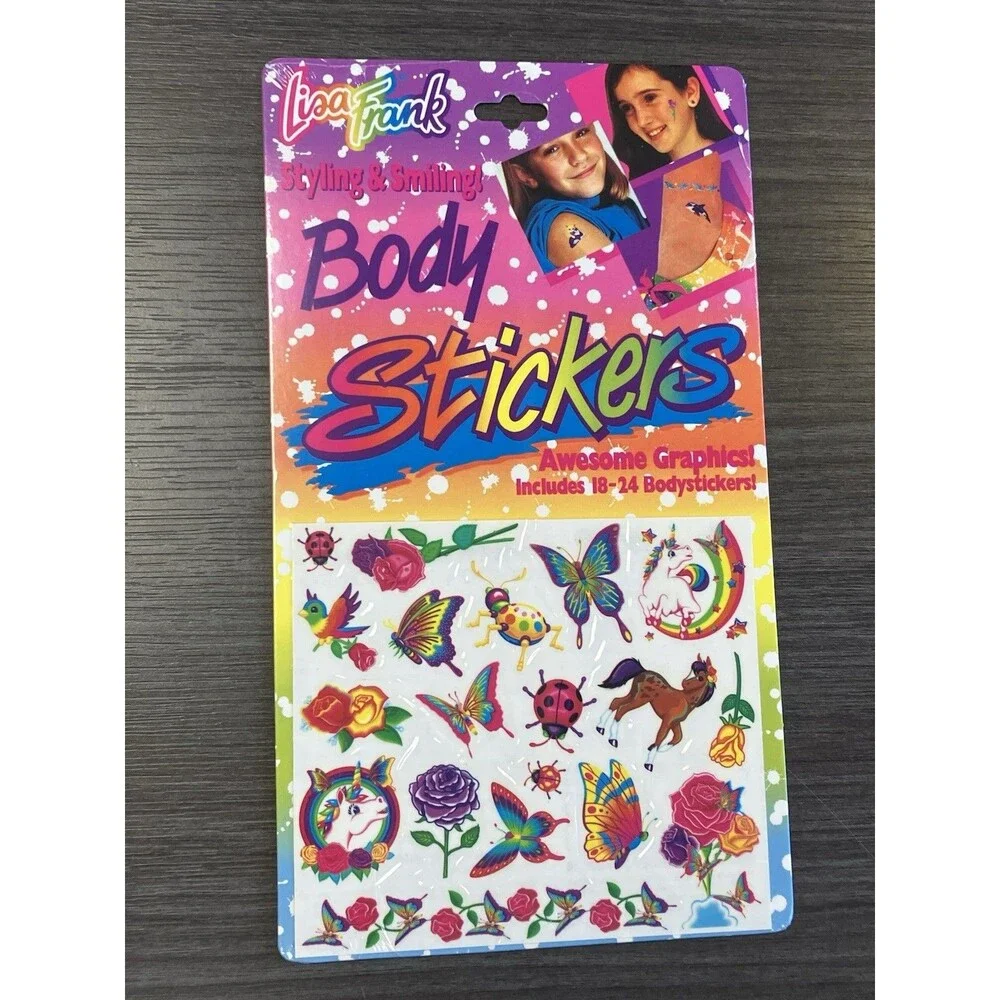 Vintage Lisa Frank Lot of 6 Packs Body Stickers Temporary Tattoos Transfers New